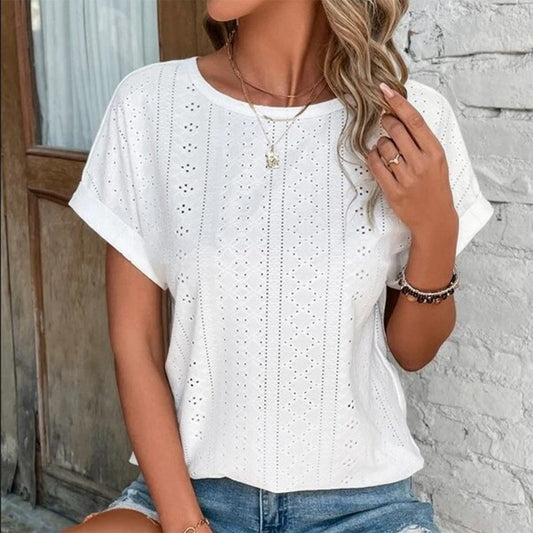 Gail - Top à manches courtes pour femmes - Simple et élégant
