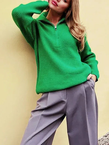 Amelina - pull à col roulé chaud avec fermeture à friction