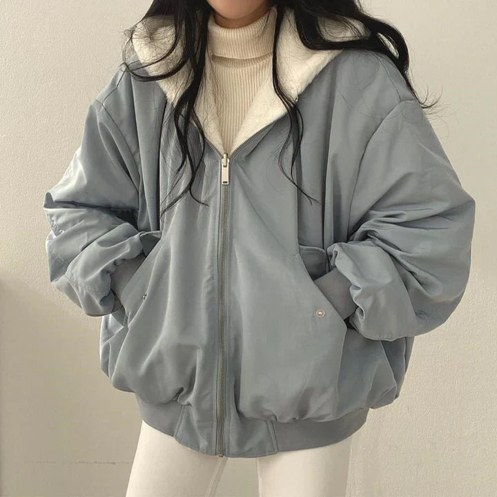 Kristin - veste parka à capuche épaisse avec fermeture à friction