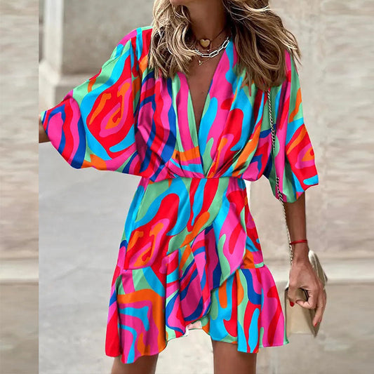 "Monika" Robe de plage colorée