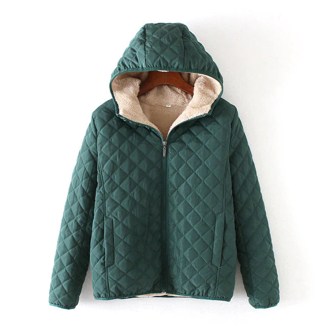 Manteau doublé avec capuche pour femme