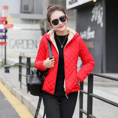 Manteau doublé avec capuche pour femme