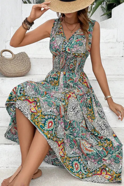 Wren | Robe bohème taille haute sans manches