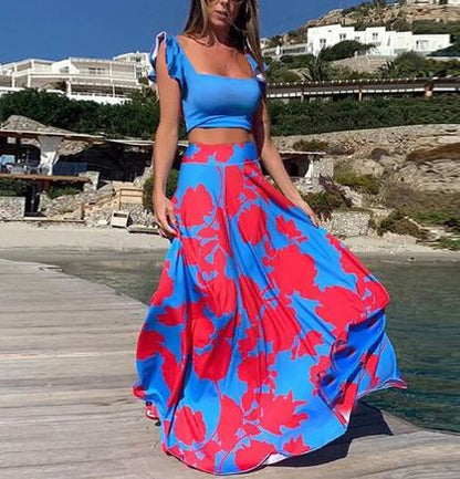Kiara - Robe d'été sexy deux pièces avec imprimé boho