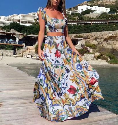 Kiara - Robe d'été sexy deux pièces avec imprimé boho