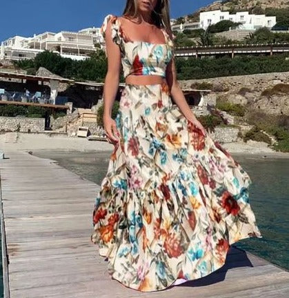 Kiara - Robe d'été sexy deux pièces avec imprimé boho
