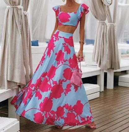 Kiara - Robe d'été sexy deux pièces avec imprimé boho