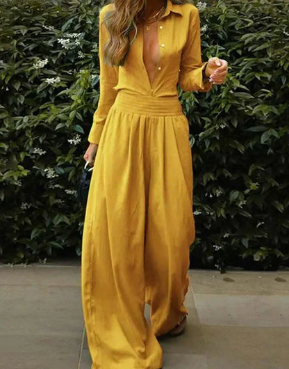 Isabelle - Combinaison longue vintage avec taille élastique