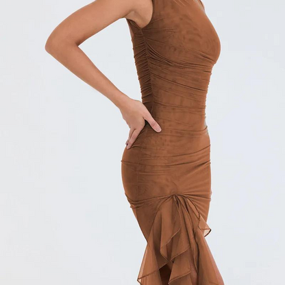 Zelia - robe midi à volants