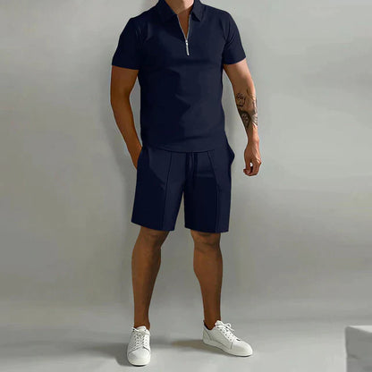 Lorenzo Two-piece set | Ensemble polo et short d'été de luxe pour homme