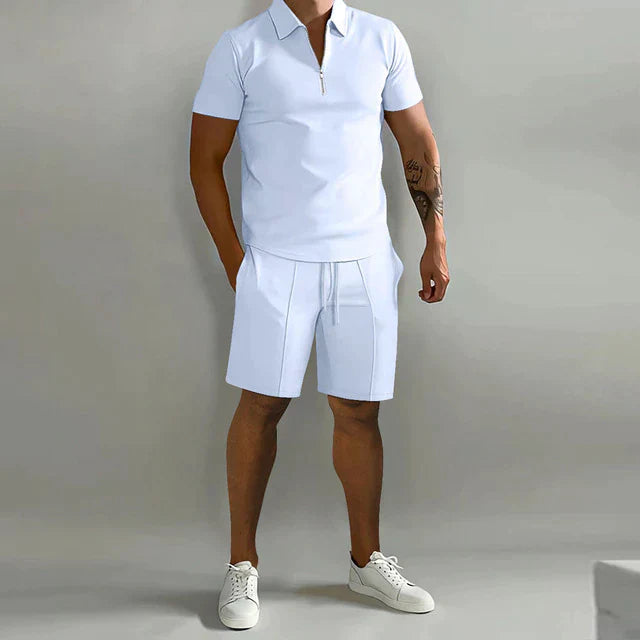 Lorenzo Two-piece set | Ensemble polo et short d'été de luxe pour homme