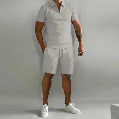 Lorenzo Two-piece set | Ensemble polo et short d'été de luxe pour homme