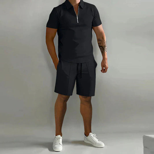Lorenzo Two-piece set | Ensemble polo et short d'été de luxe pour homme