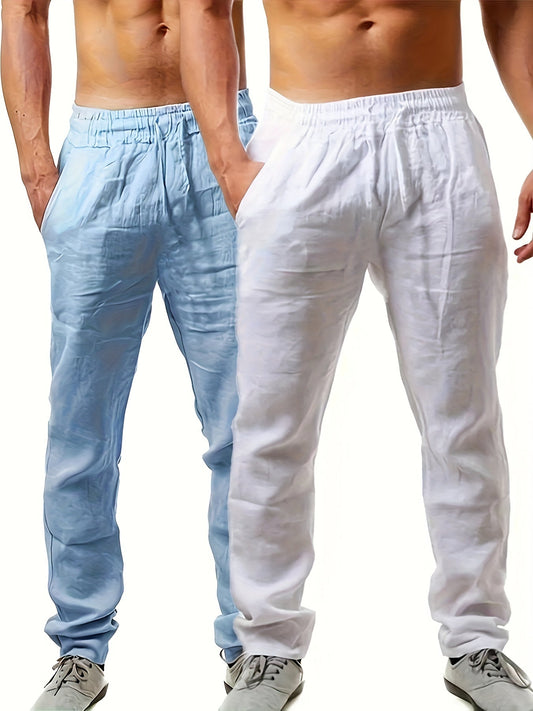 2 pantalons unis pour hommes