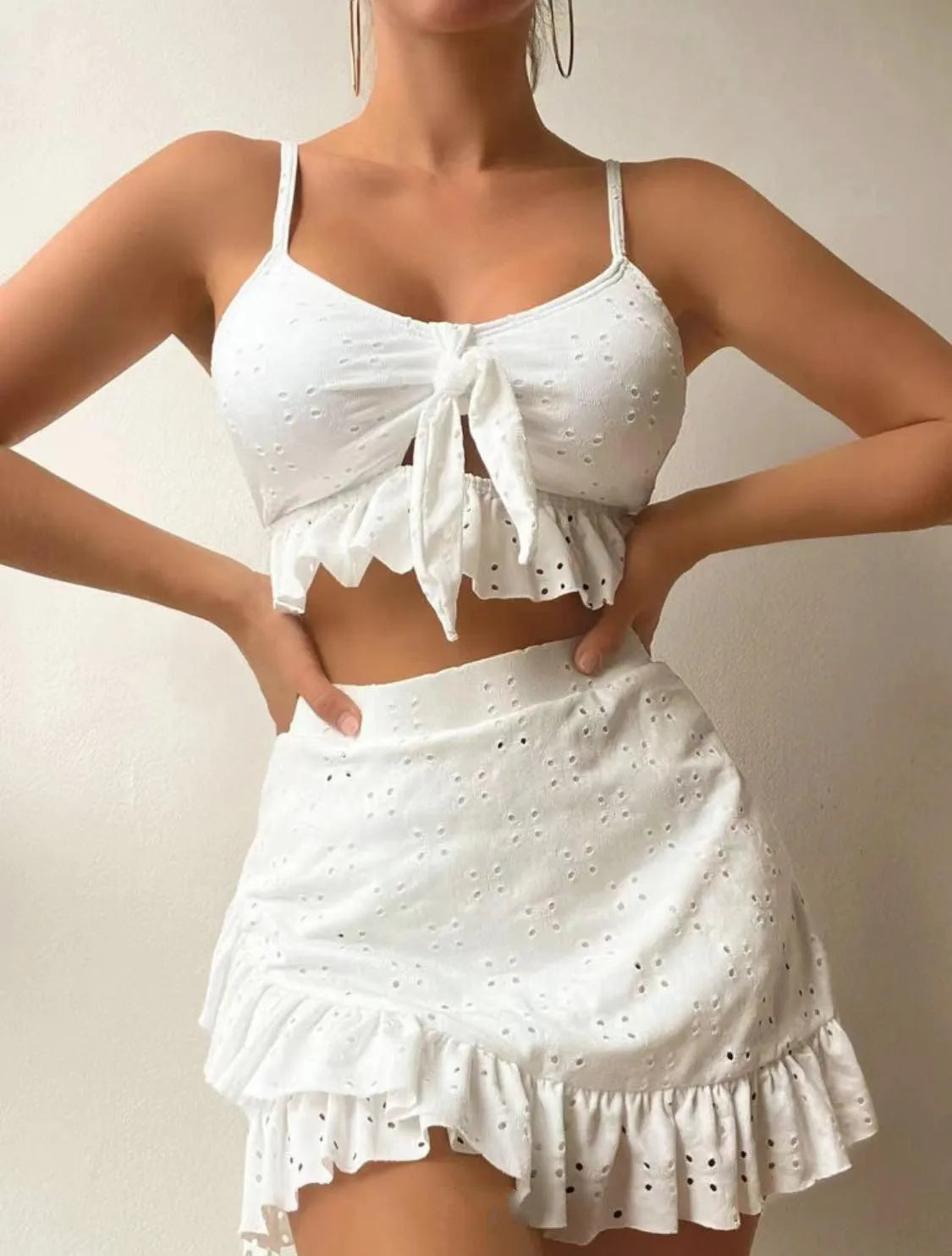 Maillot de bain pour femme - Regine Collection - Volants, polyester, confortable - Parfait pour le printemps et l'été