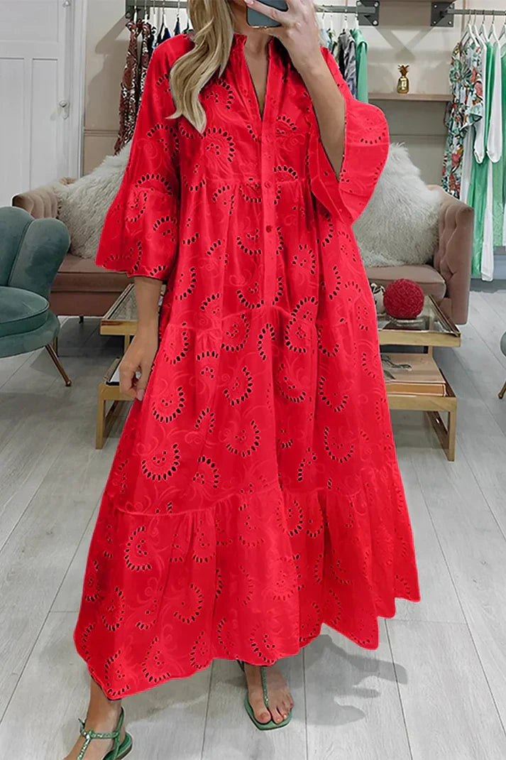 Grace - Robe élégante avec œillets brodés