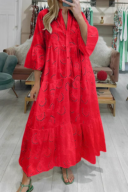 Grace - Robe élégante avec œillets brodés