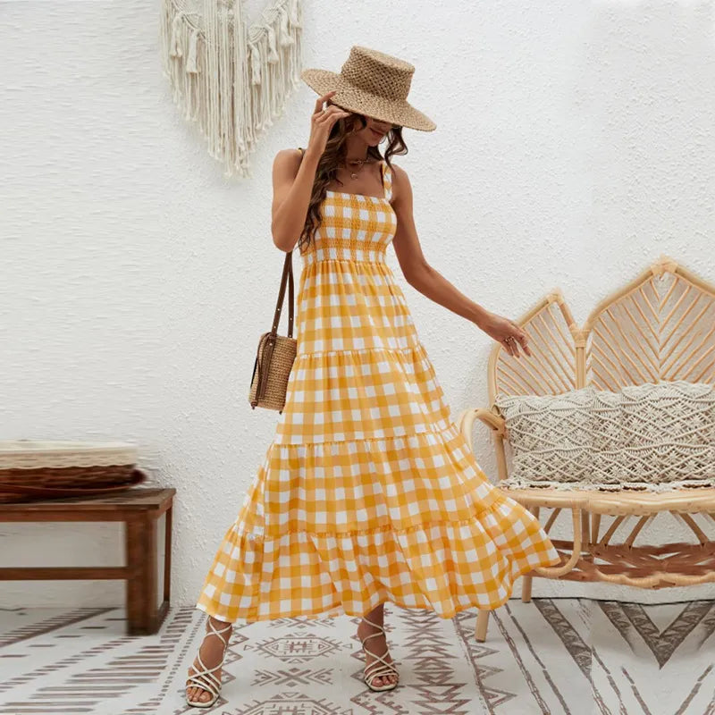 Robe à motif à carreaux
