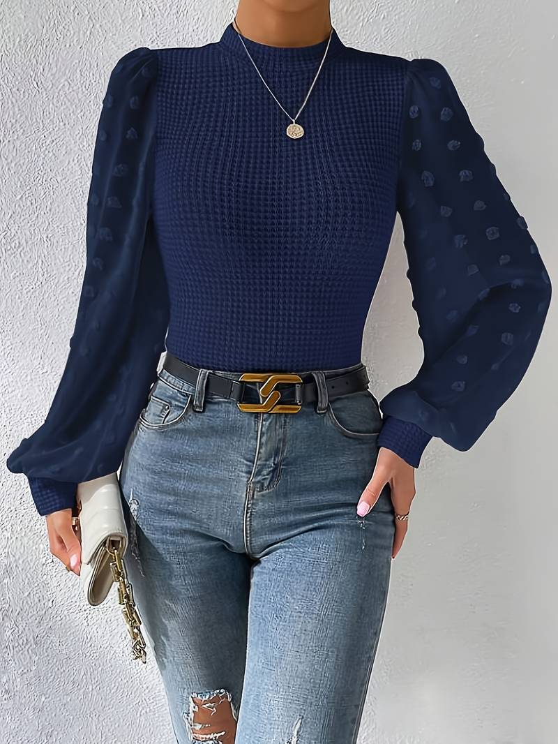 Maxine - Pull d'Hiver Stylé et Confortable avec Manches Bouffantes en Mesh pour Femmes