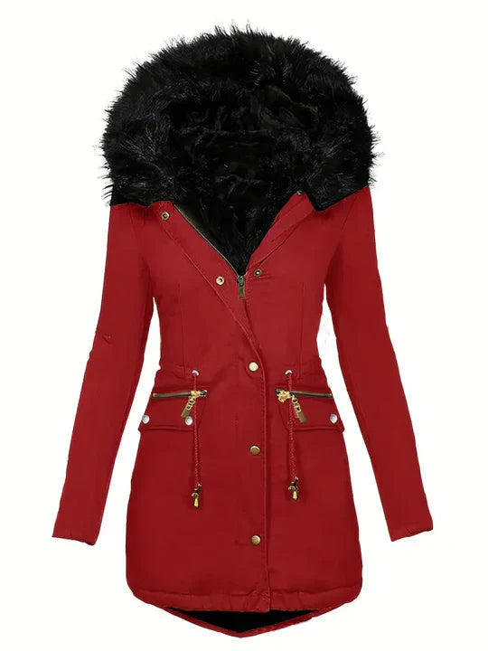 Ruby - manteau parka avec capuche en fourrure synthétique et cordon de serrage