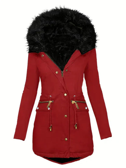 Ruby - manteau parka avec capuche en fourrure synthétique et cordon de serrage