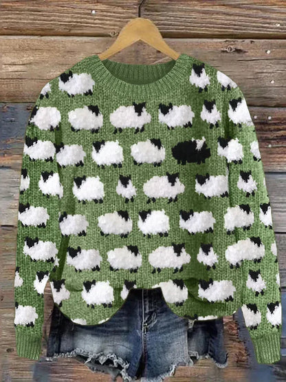 Susan - pull vintage confortable en peau de mouton