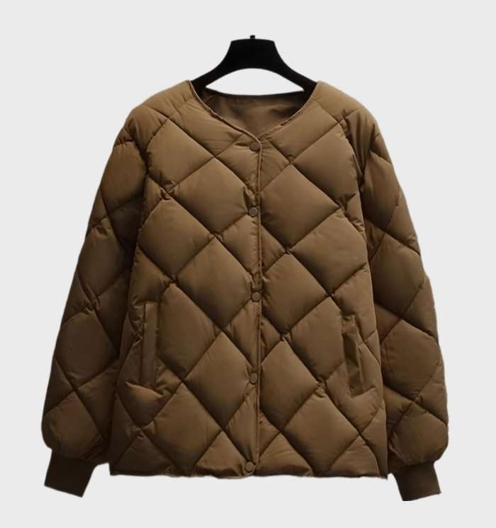 Veste polaire à col en V avec fermeture à boutons pour femmes