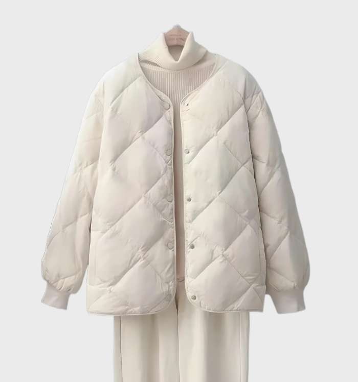 Veste polaire à col en V avec fermeture à boutons pour femmes