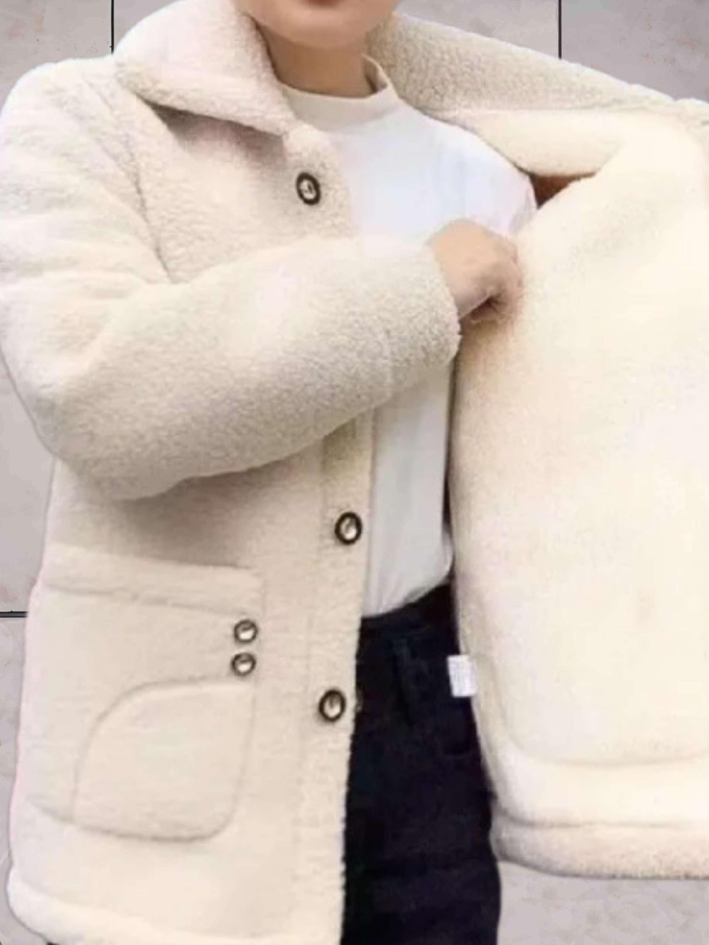 Veste polaire pour femme avec col polo et fermeture à boutons