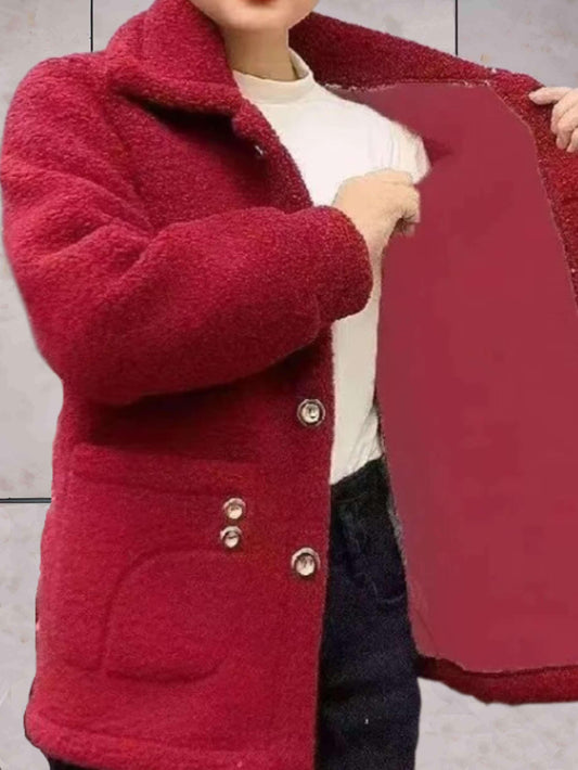 Veste polaire pour femme avec col polo et fermeture à boutons