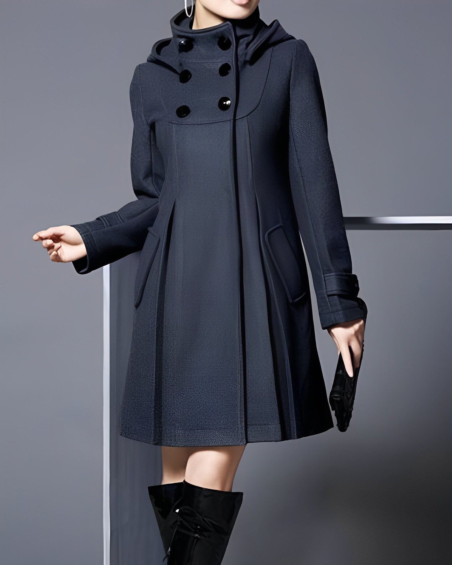 Tanya - veste longue matelassée plissée