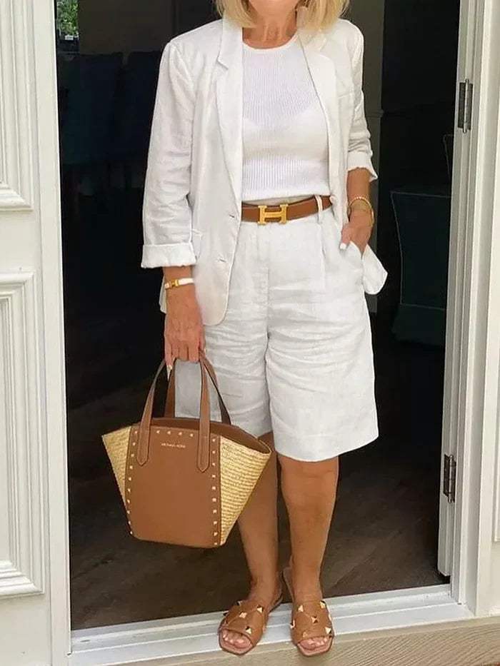 Ensemble pour femmes - Élégant blazer et short - Élégant - Idéal pour les journées chaudes