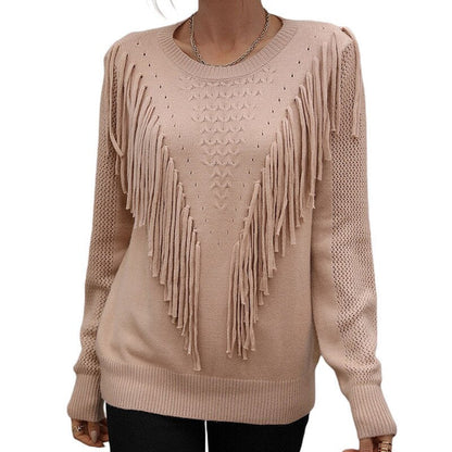 Sophie - Pull d'Automne Stylé avec Franges pour Femmes