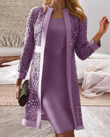 Lucy - Ensemble deux pièces - robe cardigan en dentelle pour femme