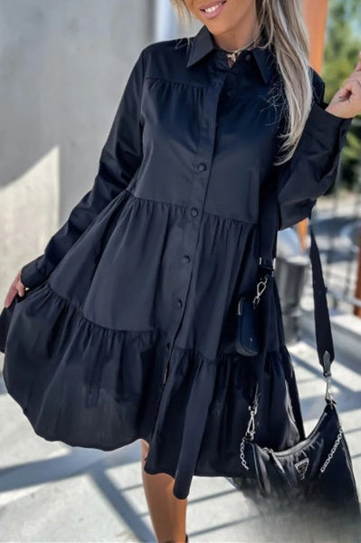 Evelyn robe femme avec boucle fixe et col inversé