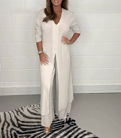 ELISSE | Ensemble 2 pièces décontracté : haut long, pantalon assorti