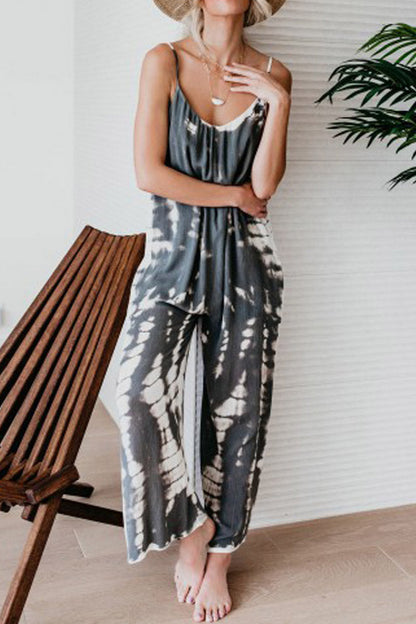 Fashion Sling Tie-dye Jumpsuit