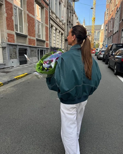 Isolde - veste en cuir surdimensionnée