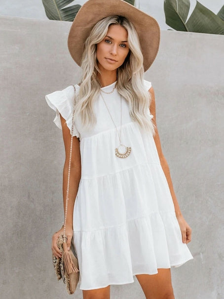 Robe décontractée sans manches à encolure ronde