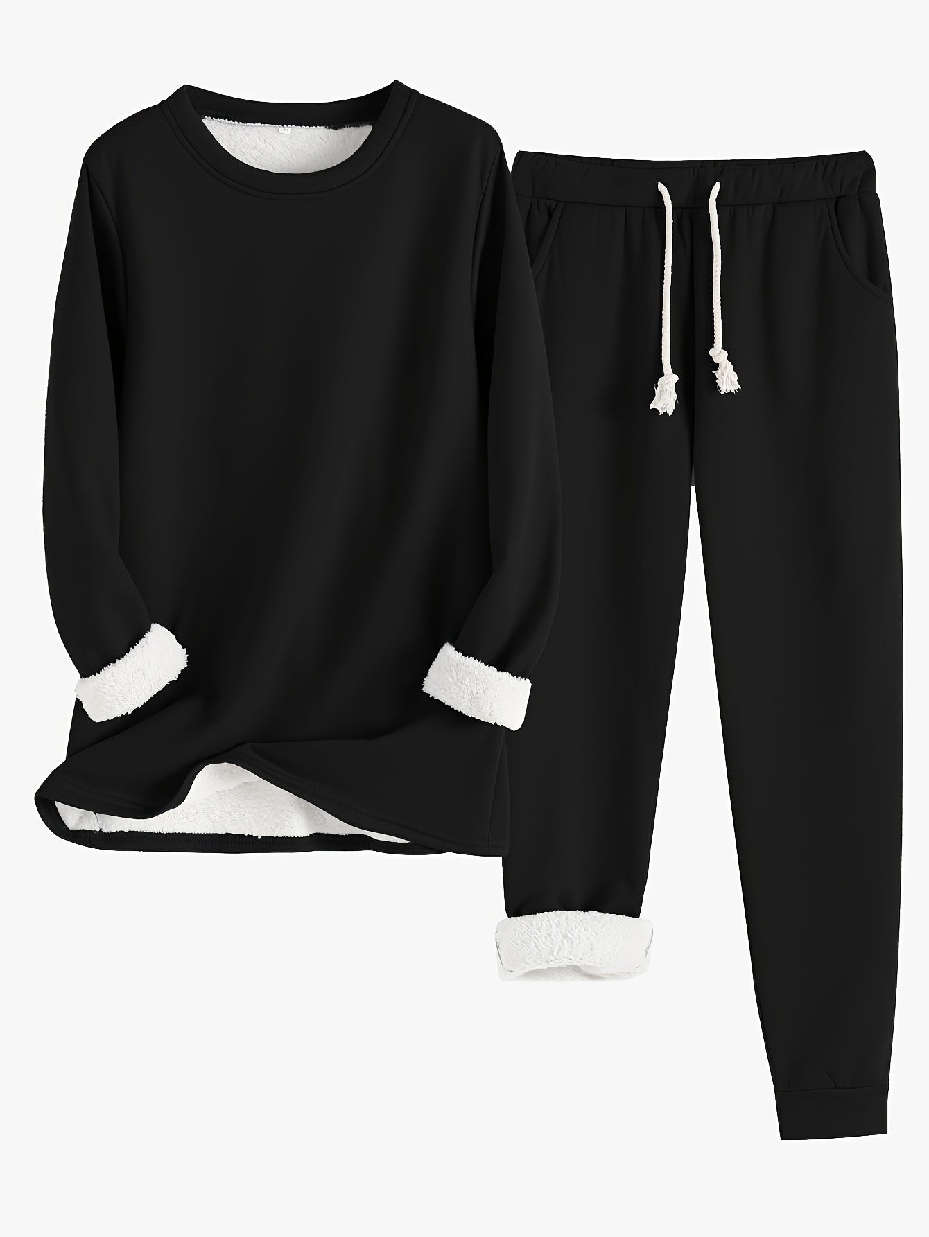 Isla | Ensemble thermique uni avec pull et survêtement