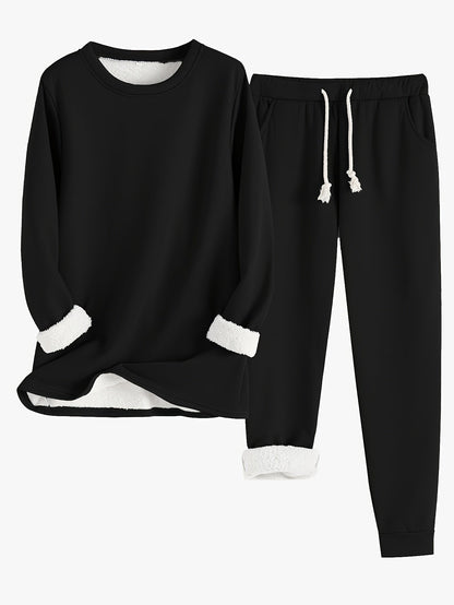 Isla | Ensemble thermique uni avec pull et survêtement