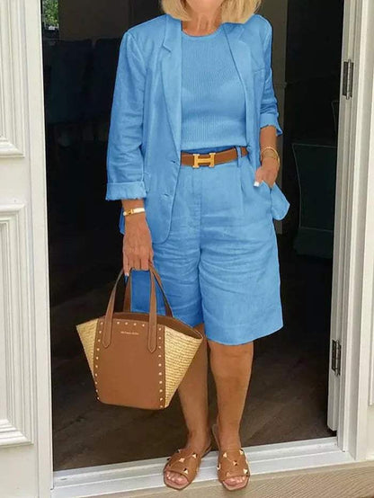 Ensemble pour femmes - Élégant blazer et short - Élégant - Idéal pour les journées chaudes