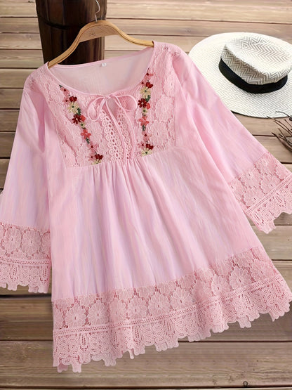 Tavo™ | Blouse Élégante en Dentelle Raffinée