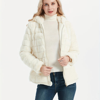 Elise | Manteau teddy élégant de couleur unie