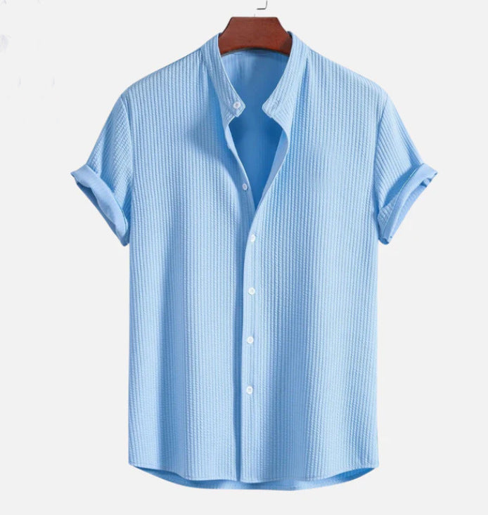 Noble™ - Chemise col montant côtelé, coupe musclée