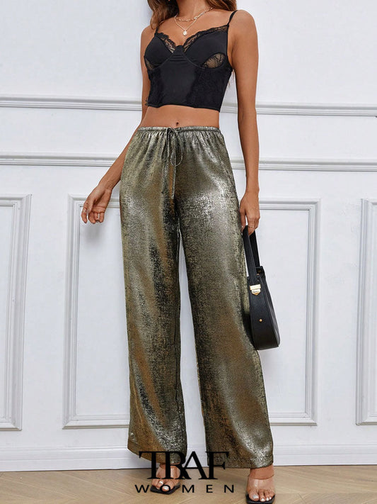 Pantalon Traf Metallic pour femmes