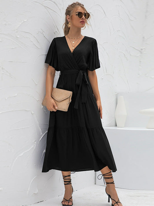 robe longue avec encolure en V
