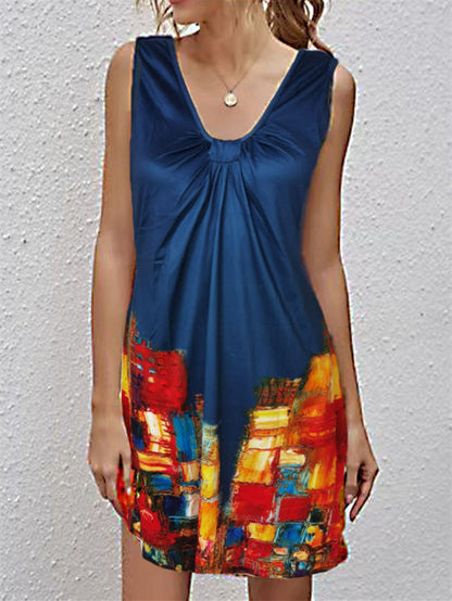 Robe d'été avec encolure en V et imprimé sexy