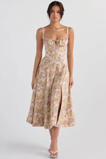 Gretchen - Robe midi avec laçage et corset