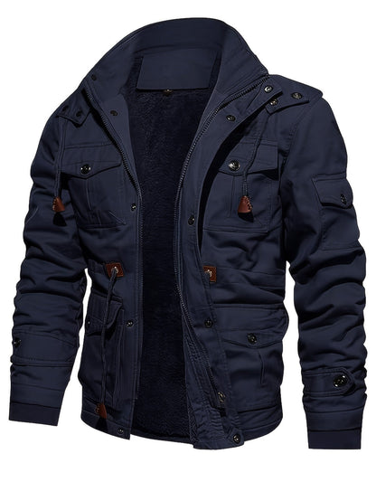 Veste tactique d'extérieur à capuche en laine polaire chaude pour hommes | Parfait pour les activités de plein air